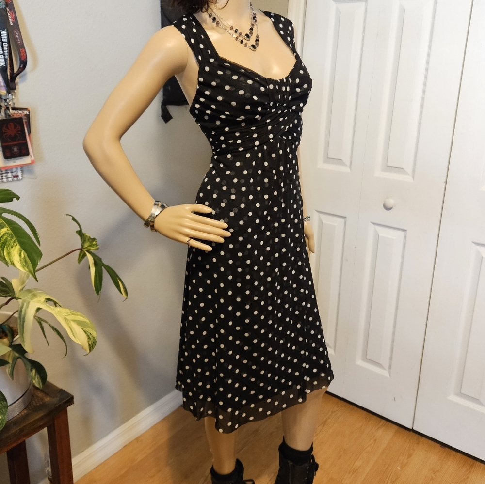 Monroe & Main black and white polka dot dress SIZE M
